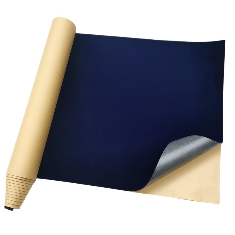 HSDK Self Adhesive Flocked Fabric for Purplish Blue Drawer, Storage Box Lining,Self-Adhesive Velvet Fabric, Flocked Fabric Clothï¼Œ19 x 100 inches (Purplish Blue, 19â€³Ã—100â€³) - Image 1